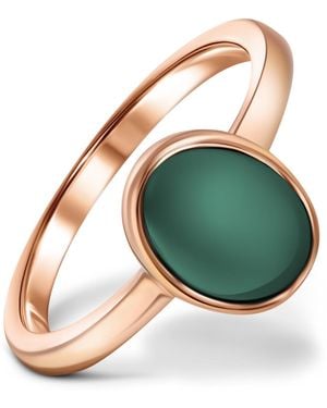 Rejected Hearts Club Onyx Healing Rose Stack Ring - Green