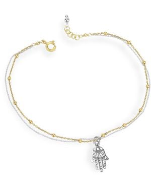 MOUNIR LONDON Hamsa Hand Anklet - Metallic