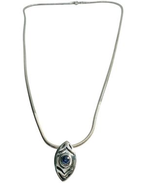 Tg-Jewellery by Tamara Gervasio Eclipse Eye Unique Necklace – Sterling & Sapphire - Metallic
