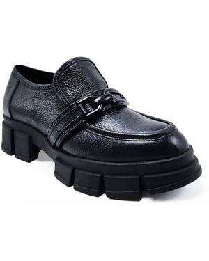 Beautiisoles by Robyn Shreiber Made in Italy Raquel Leather Comfortable Oxford For Work Or School - Black