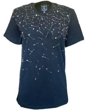 Any Old Iron Safety Pin T-Shirt - Blue
