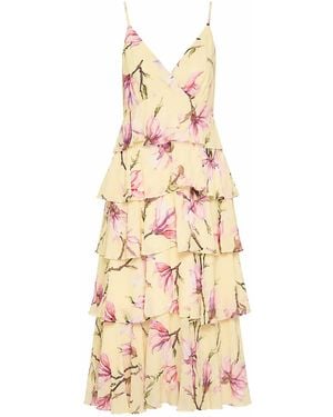 NEVA Mirielle Tiered Midi Resort Dress - Metallic