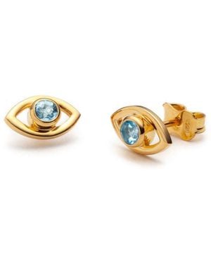 With Love Darling Topaz Eye Studs - Metallic