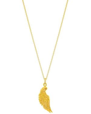Seven Saints Angel Wing Necklace, Over Sterling - Metallic