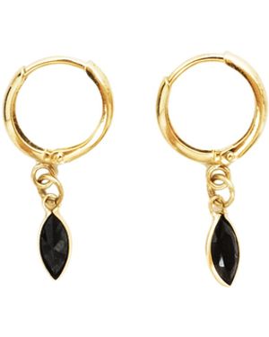 Verita New York 14K Marquise Drop Huggie Hoop Earrings - Metallic