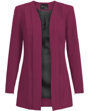 Layo G Pleated Stretch Blazer — Fuchsia - Purple