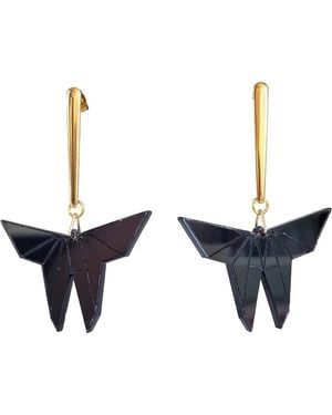 Laura Daili Midnight Butterfly Earrings - Blue