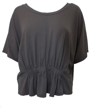 Joeleen Torvick Gathered Reversible Tee - Black