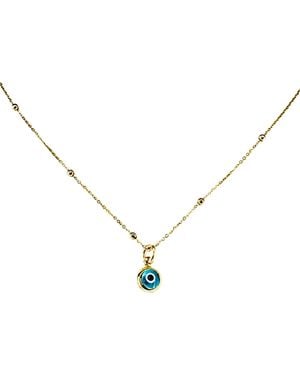 Lexi Jewelry 14Kt Aqua Evil Eye Necklace - Metallic