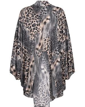 Lioness by Tf Glitter Leopard Long Tunic - Grey