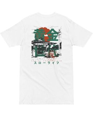 Anchor and Crew Four Gas Station Japan Era Heavy Cotton T-Shirt - White