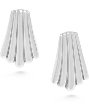 Nialaya Calico Shell Earrings - White