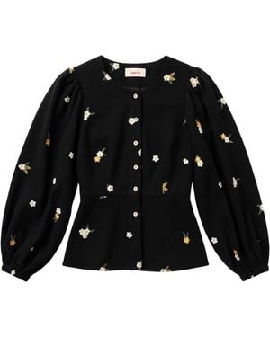 Louche Clementine Daisy Tweed Long Sleeve Jacket - Black