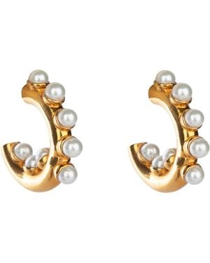 Bounkit Nicole Hoops Pearls - Metallic
