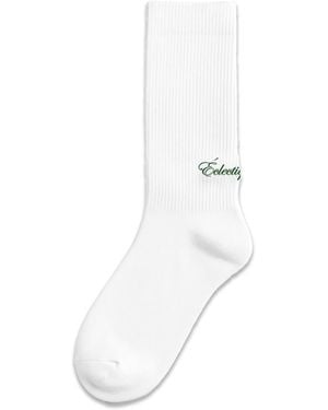 Éclectique Logo Socks With Script Logo - White