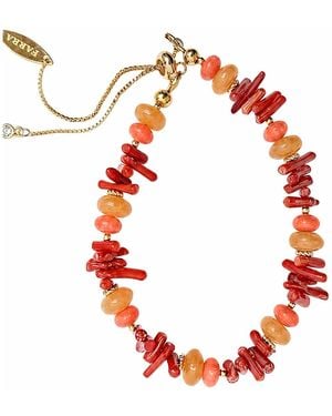 Farra Bamboo Coral & Aventurine Mixed Bracelet - Red
