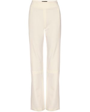 LAHIVE Neoprene Fitted Straight-Leg Pants - Natural