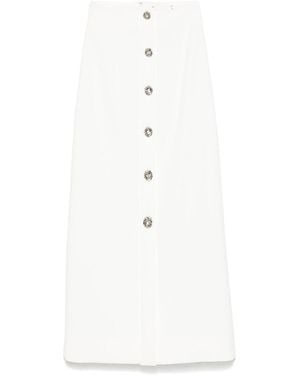 Nissa High-Waisted Midi Skirt - White