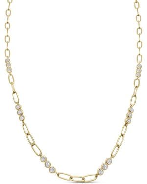 Clemence Wren Triple Gemstone Necklace Chain - Metallic