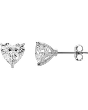 LMJ Elaria Lab Grown Heart Shaped Solitaire Diamond Earrings - Metallic