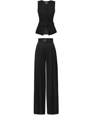 ALINA CERNĂTESCU Ruya Classic Vest And Mini Trousers Matching Set - Black