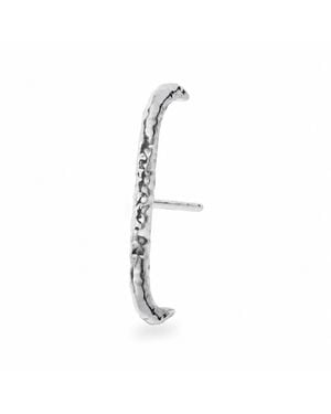 Zohreh Hammered Suspender Earring Sterling - Metallic