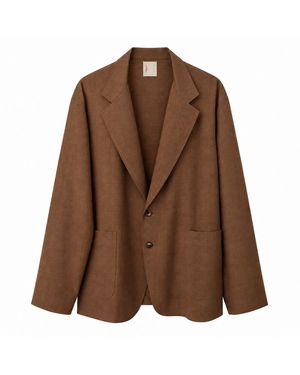 Taka Tropical Wool Suit Jacket - Brown