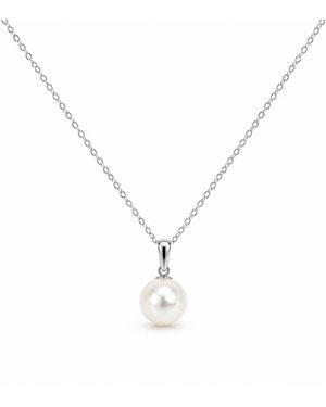 Pearl Code Necklace With Round Freshwater Pearl - Metallic