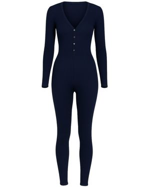 Altra Volta Sculpt-Rib Snap Jumpsuit - Blue
