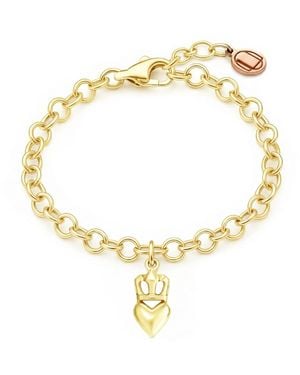 Unaloe Crown & Heart Chain Bracelet - Metallic