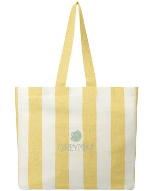 Greymint Striped Tote Bag - Yellow