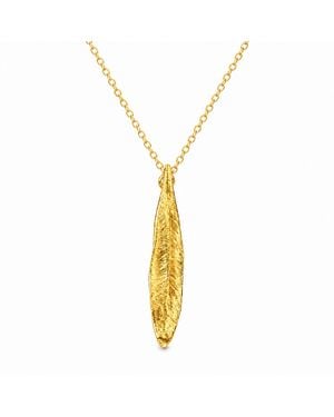 Mother Nature Jewelry Leaf Necklace, Handmade Pendant - Metallic
