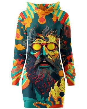 Aloha From Deer Colourful God Oversize Hoodie Dress - Multicolour