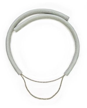 WAIWAI Leather Choker With Glass Beads - Metallic