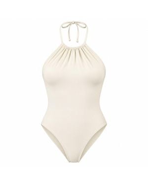Rive & Rituel Salomi Ivory Halter Neck Bodysuit - Natural