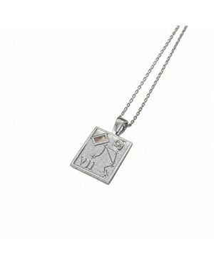 Cier Libra Zodiac Necklace - White