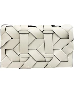 The Bag Icon The Zenobia Woven Clutch - Metallic