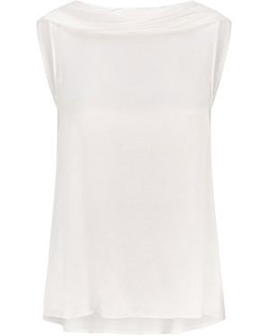Femponiq Roll Collar Vegan Top - White