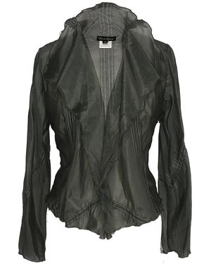 Deborah Lindquist Eco Lifestyle Elinor Flutter Front Jacket Steel - Green