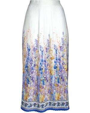 Lalipop Design Floral-Print Pleated Recycled Fabric Maxi Skirt - Blue