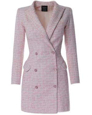 AVENUE No.29 Double Breasted Boucle Blazer Dress - Purple