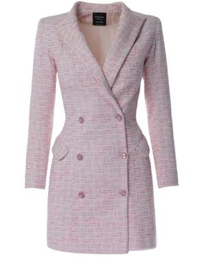 AVENUE No.29 Double Breasted Boucle Blazer Dress - Purple