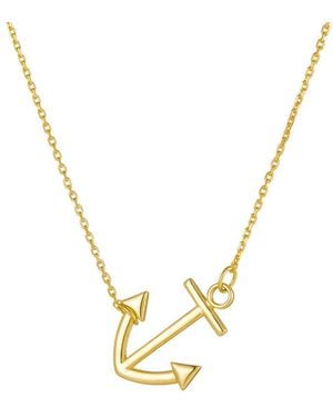Spero London Sterling Anchor Seawoman Necklace - Metallic