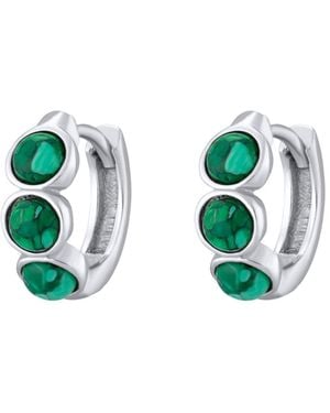 Scream Pretty Malachite Cabochon Huggie Hoop Earrings - Green