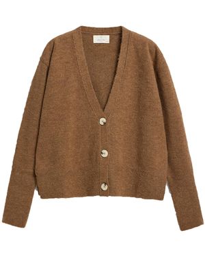 Peraluna Livorno Oversize V-Neck Knit Cardigan - Brown
