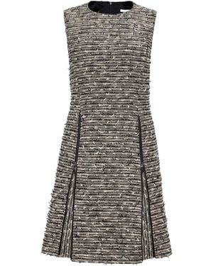 Santorelli Neutrals Ida Shift Dress With Skirt Zipper Detail - Gray