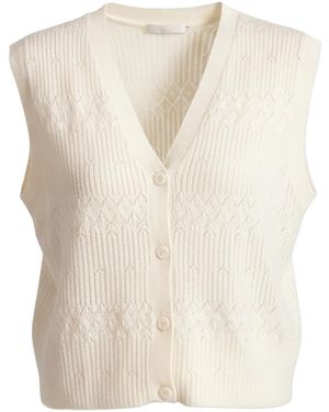 VAAI Neutrals Sleeveless Knitted Vest - White