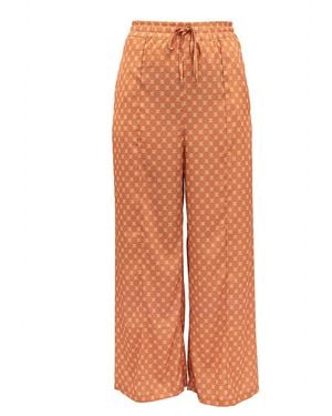 Janara Jones Apricot Satin Trousers - Orange
