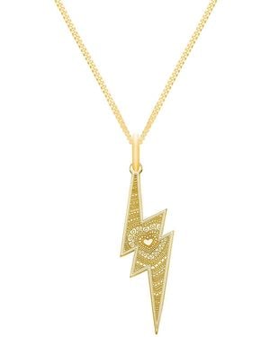 CarterGore Medium 9Ct Lightning Bolt Pendant Necklace - Metallic