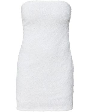 Self-Adore Evermore Hand-Beaded Embellished Mini Dress - White